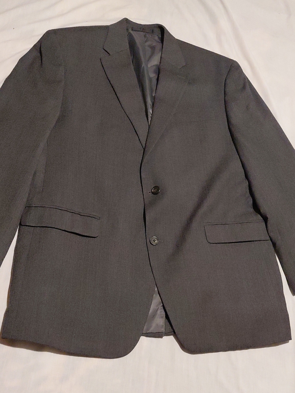 Chaps Men's Charcoal Gray Two-Button Suit Jacket Worn Very Little 100% Wool 44L